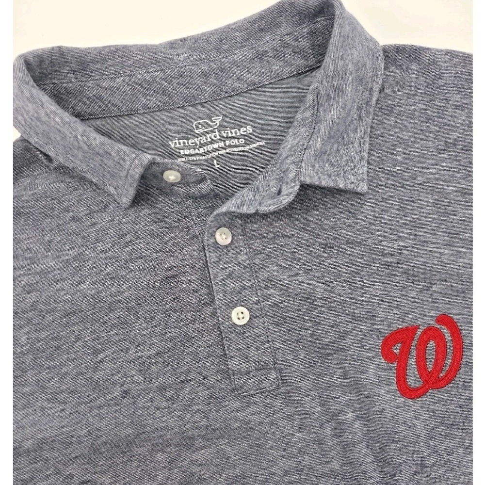 Vineyard Vines Washington Nationals Edgartown Polo Shirt Blue Mens Large